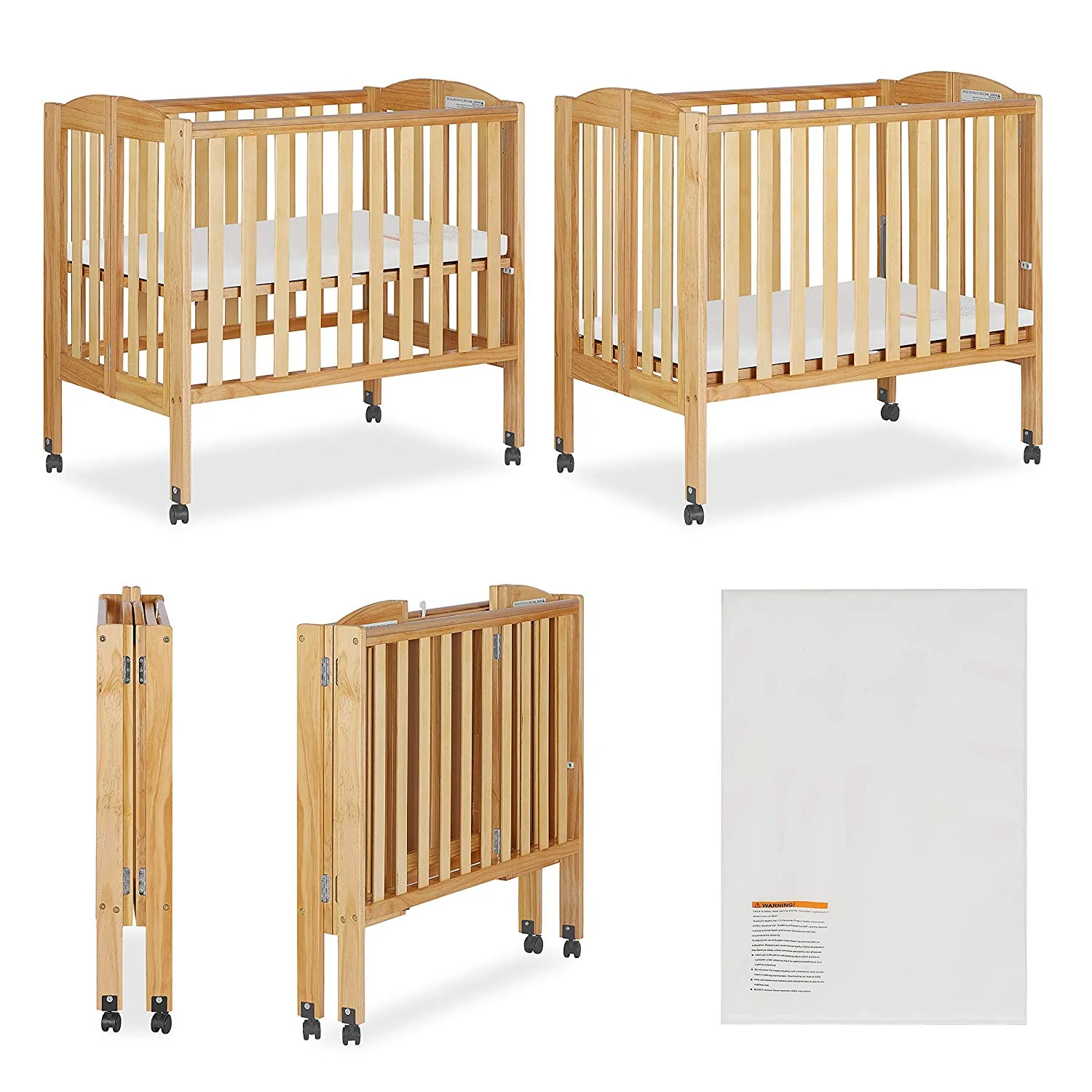 MINI Baby Crib - 1.5" Mattress Pad & Sheet included - MCS - Image 5